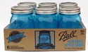 Vintage Blue Regular Mouth Pint Jars (6 Jars)